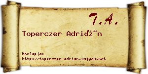 Toperczer Adrián névjegykártya